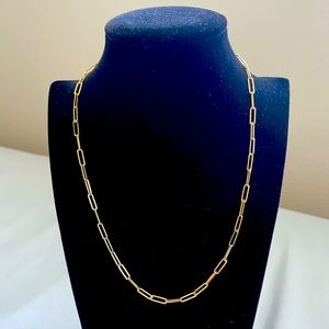 18karat gold paper clip chain 18”